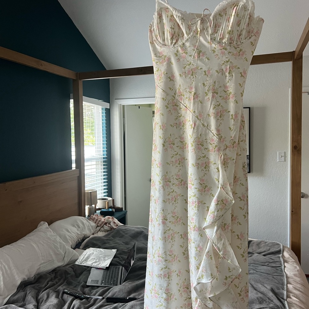 For Love And Lemons Floral Midi Dress - Cream - Picture 6 of 7